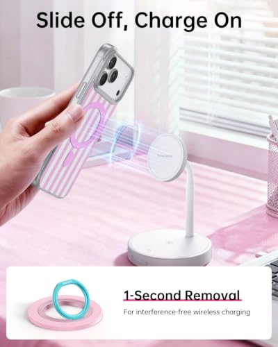 SYNCWIRE for MagSafe Phone Grip, Magnetic Phone Ring Holder - color: Pearl Pink
