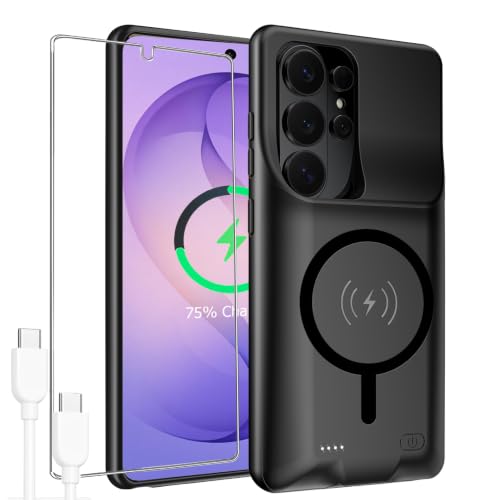 Battery Case for Galaxy S26 Ultra,Upgraded 12000mAh High Capacity Rechargeable Portable Protective Extended Charger Case Wireless Charging Compatible with s26 ultra (6.9 inch) Charging Case & Carplay - size: Galaxy S26 Ultra