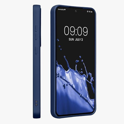 kwmobile Case Compatible with Samsung Galaxy S24 FE Case - Soft Slim Metallic TPU Silicone Cover - Metallic Blue - color: metallic blue, size: Galaxy S24 FE