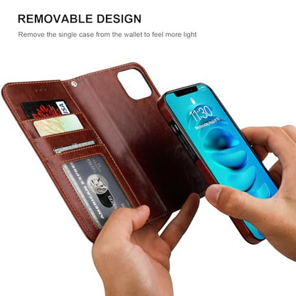 Bocasal for MagSafe Wallet Case Card Holder for iPhone 14, Brown - color: Brown for MagSafe