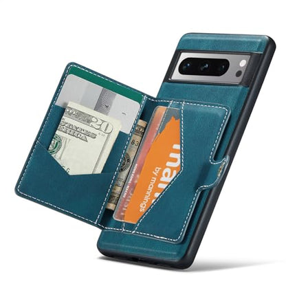 Cellular Phone Case for Google Pixel 8 Pro 2023, Teal, Magnetic Wallet Card Cash Slot, Wireless Charging Functional Kickstand - color: Teal, size: Google Pixel 8 Pro