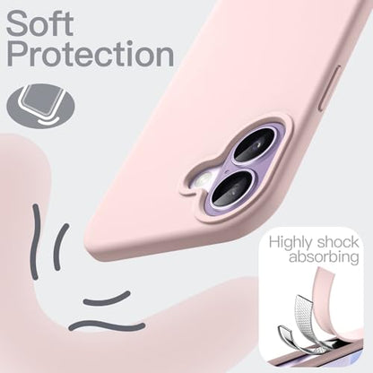 JETech Silicone Case for iPhone 17, Light Pink | Silky Soft Touch, Shockproof Protection, Scratch Resistant, Microfiber Lining - color: Light Pink, size: iPhone 17