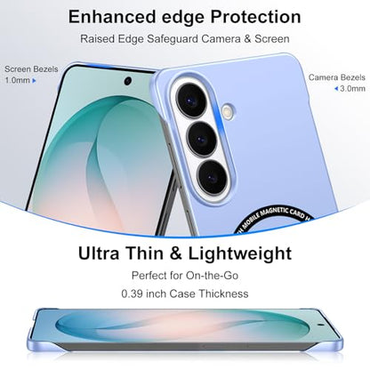 Frameless Slim Case for Samsung Galaxy S26 Plus, Silky Touch, Hard PC Matte Back, Exposed Sides Compatible with Mag-Safe, Anti-Scratch Shockproof Protective Cover for Samsung S26 Plus 5G (Purple) - color: Purple