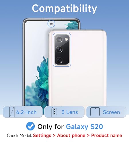 USLAI Case for Samsung Galaxy S20, Anti-Yellowing, Crystal Clear Back, Shockproof & Military‑Grade Drop Protection - Transparent - color: Clear, size: Galaxy S20
