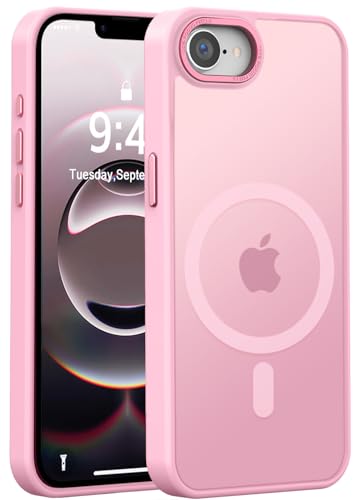 Newfuture Designed for iPhone 17e Case & iPhone 16e Case with Magnetic [13 FT Military Drop Protection] [Compatible with Magsafe] Translucent Shockproof with Anti-Fingerprint Phone Case, Chalk Pink | Military Drop Protection, Slim Matte Anti-Fingerprint,