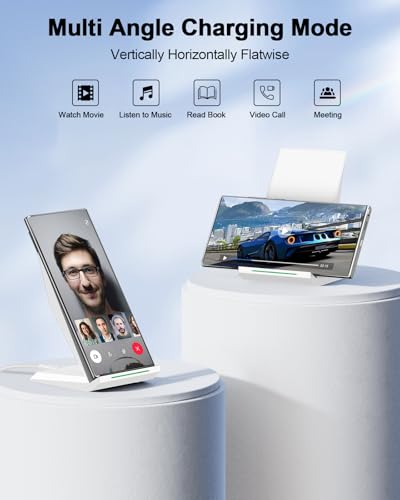 NANAMI Fast Wireless Charger 2 Pack, Nightstand Wireless Charging Stand - color: White&Black