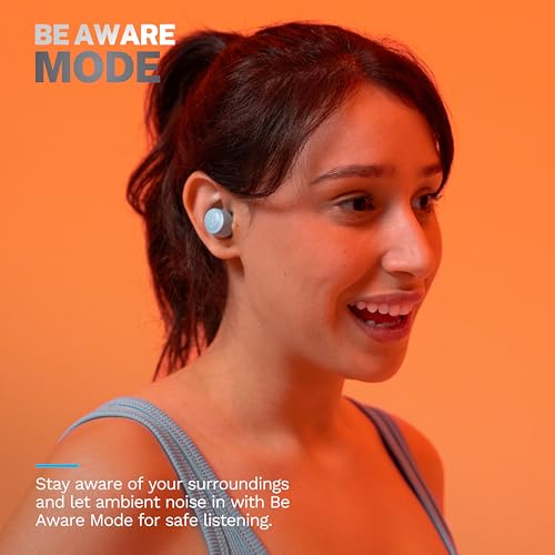 JLab Go Air Pop+, True Wireless Earbuds, Bluetooth Earbuds with Microphone, Dual Connect, EQ3 Sound, Light Blue - color: Light Blue, style: Matte