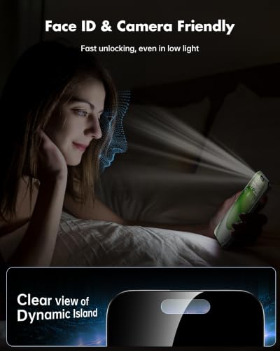 UNBREAKcable iPhone 15 Plus Privacy Screen Protector 2-Pack, Upgraded Dual-Tempered Glass + 2 Camera Lens Protectors, 25° Anti-Spy, Military-Grade 9H+, HD Clear, Anti-Fingerprint, 6.7 Inch - size: iPhone 15 Plus