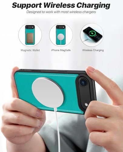 OCASE for iPhone Air Detachable Wallet Case with Card Holder, 2 in 1 PU Leather Flip Folio with RFID Blocking Stand Wrist Strap Shockproof Phone Cover 6.5 Inch 2025, Blue Green - color: Blue Green, size: iPhone Air