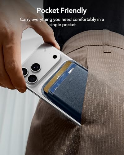 ESR for MagSafe Wallet, 5 Card Holder for Phone Case, RFID Blocking - color: Dark Blue