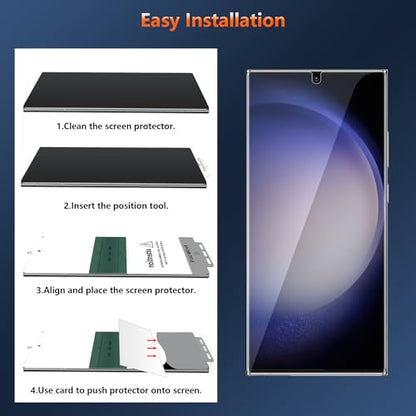 [3 Pack] for Samsung Galaxy S23 Ultra Screen Protector [Not Glass], Flexible TPU Film, Fingerprint Unlock, Easy Installation, Case Friendly, Bubble Free - size: Samsung Galaxy S23 Ultra