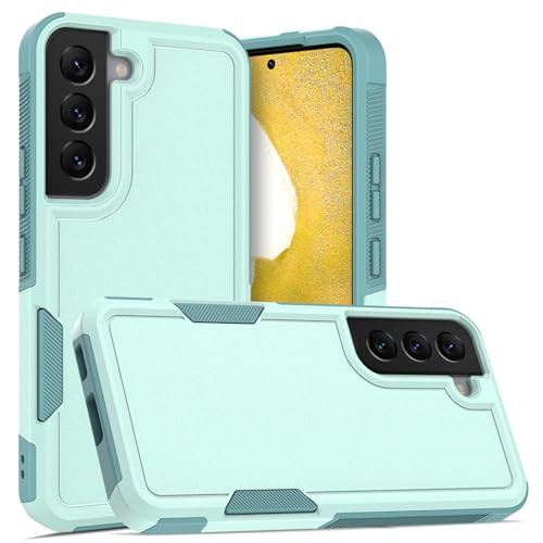 for Samsung Galaxy S22 Case: Dual Layer Protective Heavy Duty Cell Phone Cover Shockproof Rugged with Screen Protector - Military Protection Bumper Tough - Samsung Galaxy S22 5G 2022, 6.1 inch, Green - color: Mint Green (PC) + Mint Green (TPU)