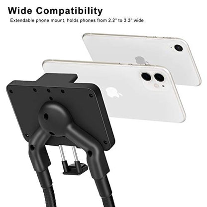 B-Land Cell Phone Holder, Universal Mobile Phone Stand, Lazy Bracket, DIY Flexible Mount Stand with Multiple Function (Black) - color: Black