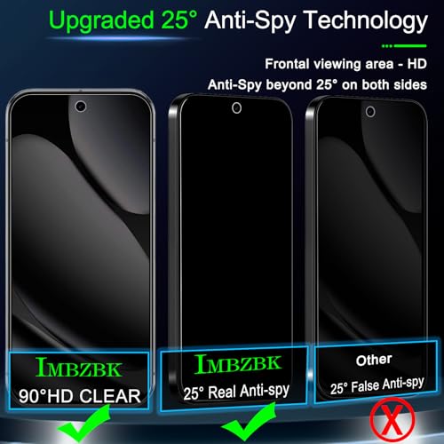 IMBZBK Privacy Screen Protector for Google Pixel 10 Pro XL, 3+3 Pack - color: Pixel 10 Pro XL-Black