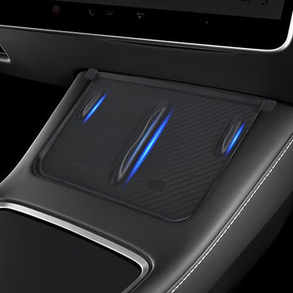 Frani Wireless Charging Pad Cover for 21-23 Model 3 & 21-24 Model Y - color: Black, size: Model 3(2021-2023);Model Y(2021-2025)