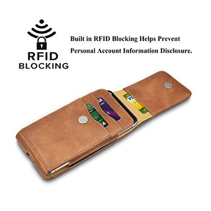 Njjex Cell Phone Holster for Samsung Galaxy S25 Ultra S24 S23 S22 S21 S20 FE A17 A16 A15 A14 A35 A36 5G A12 A13 A32 A71 Note 20 Ultra iPhone 17 PU Leather Belt Clip Holster Pouch Holder Carrying Case | Cell Phone Holster for Samsung Galaxy S26 S25 S24 FE