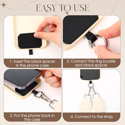 4 Pack Clip and Go Strap for Phone with Wallet,Cute - style: Cute