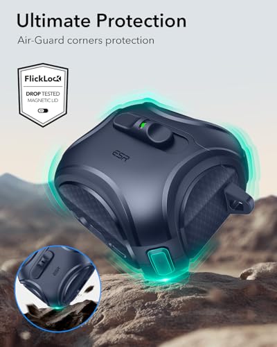 ESR for AirPods 5/4 Case, Compatible with MagSafe, Drop-Proof Lock, Blue - color: Blue, size: AirPods 5&4 Case