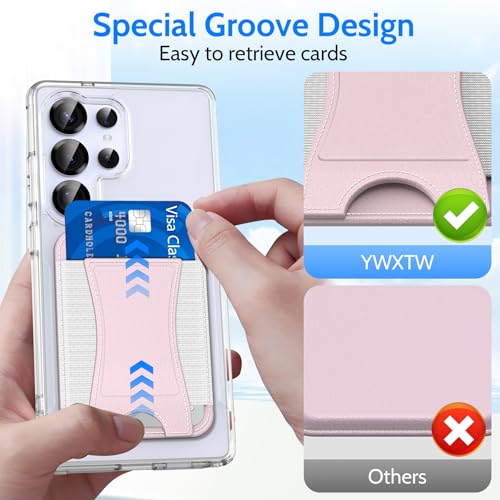YWXTW 2026 Upgraded Magnetic Wallet for Samsung Galaxy S26/S25/S24 Series and iPhone 17/16/15/14/13/12 Models, 6 Cards Holder, Minimalist Slim Leather Magnet Wallet - color: Pink