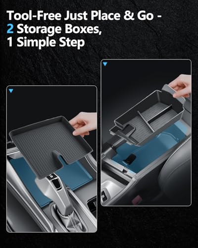 SKTU 2Pack for 2024-2027 Dodge Charger Center Console Organizer Console Mat - color: 2Pack for Charger Center & Armrest