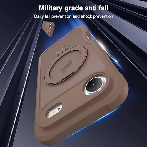 Compatible with iPhone 17 Air Case with Magnetic Ring Stand [Compatible with Mag-Safe] [Built-in Screen Protector] Military-Grade Drop Protection Matte Translucent Phone Case, Desert Brown - color: Desert Brown, size: Iphone 17 Air