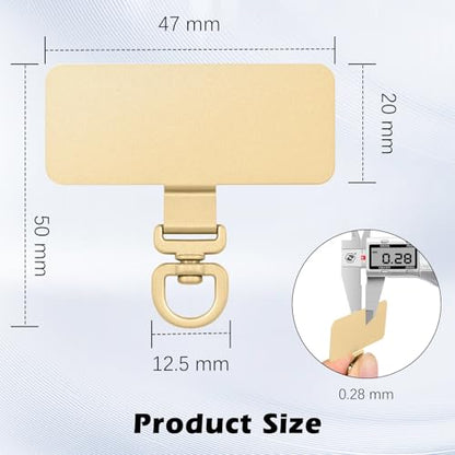 MoKo 2 Pack Metal Phone Tether Tabs, Rotatable 360° Phone Lanyard Patch - color: Gold