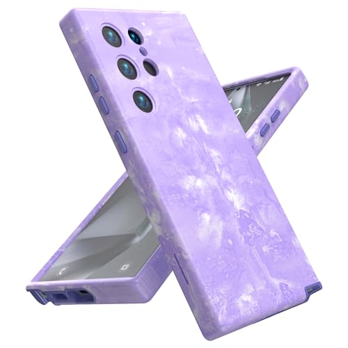 for Samsung Galaxy S24 Ultra Case,Shockproof Dropproof Protective Phone Wireless Bumper Cover,Heavy Duty Protection Hybrid Designed for Anti Drop,Anti Scratch,Purple Marble - color: Purple Marble, size: for Galaxy S24 Ultra