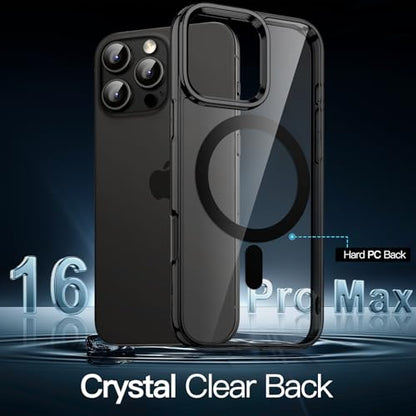 JETech Magnetic Case for iPhone 16 Pro Max 6.9-Inch Compatible with MagSafe, Shockproof Phone Bumper Cover, Anti-Scratch Clear Back (Black) - color: Black, size: iPhone 16 Pro Max