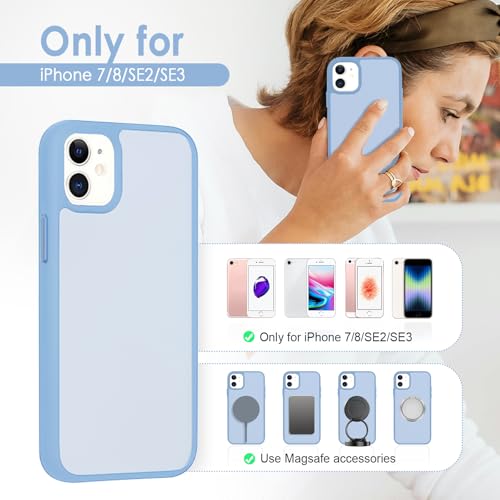 TENOC Phone Case Compatible with iPhone 11, Sierra Blue Case Translucent Protective Bumper Matte Hard Back Cover for 6.1 Inch - color: Sierra Blue, size: iPhone 11