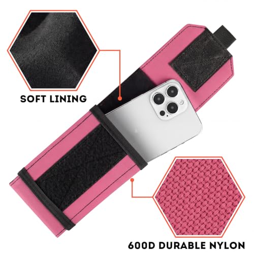 Tactical Molle Phone Cover Case, Heavy Duty Loop Belt Holster Pouch with Flag Patch for iPhone 17 Pro Max/Air/17 Pro/17/16 Pro Max/15 Pro Max/14 Pro Max/13 Pro Max (Hot Pink) - color: Hot Pink