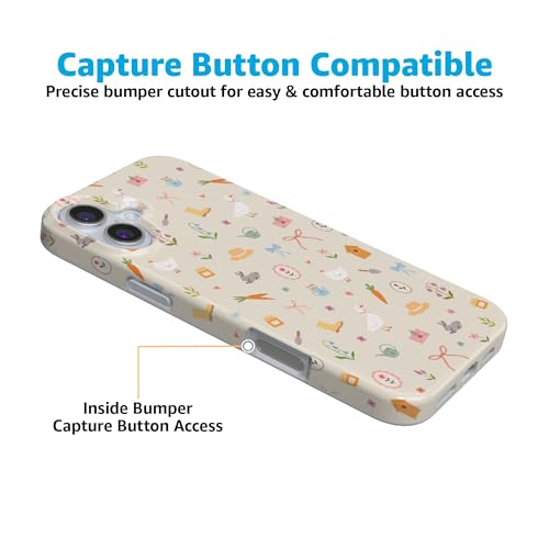 Casely iPhone 16 Case | Hoppy Garden | Spring Things | Compatible with MagSafe | Classic Ultra Thin Design - color: Hoppy Garden | Spring Things, size: Iphone 16