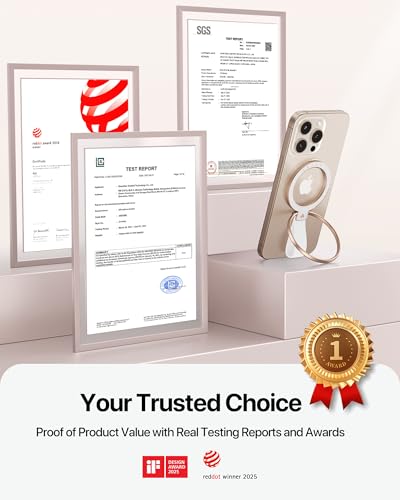 andobil [2026 Unrivaled Stability] Magnetic Phone Grip Holder for MagSafe - color: Rose Gold