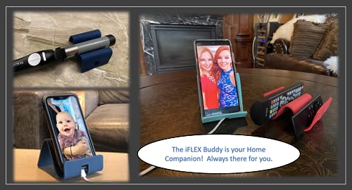 iFLEX Buddy Cell Phone and Tablet Stand Companion - Ideal for Air Travel, Work, and Home Use - Flexible Holder for All Mobile Devices - The Ultimate iPhone Cell Phone Stand Solution - color: Onyx
