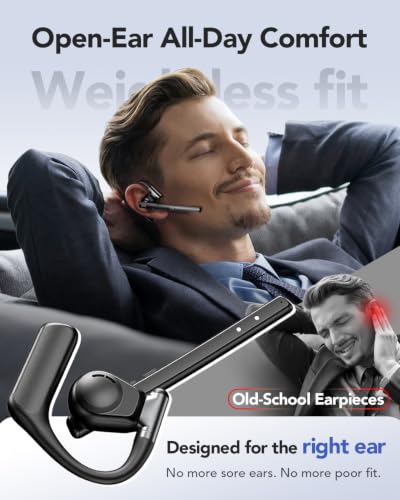 Bluetooth 6.0 Open-Ear Headset with Noise-Canceling Microphone