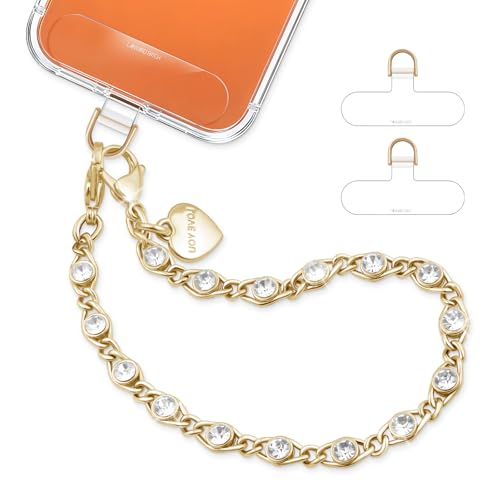 Phone Charm Strap Detachable Wrist Strap For iPhone Anti Theft Strap Phone Chain Wristlet - color: Lightgold