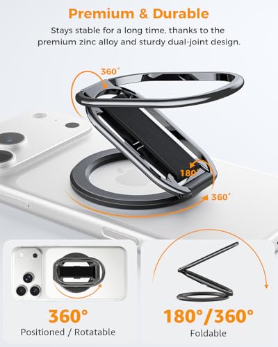 SUPERONE for MagSafe Phone Grip Kickstand, Magnetic Phone Ring Holder - color: Black