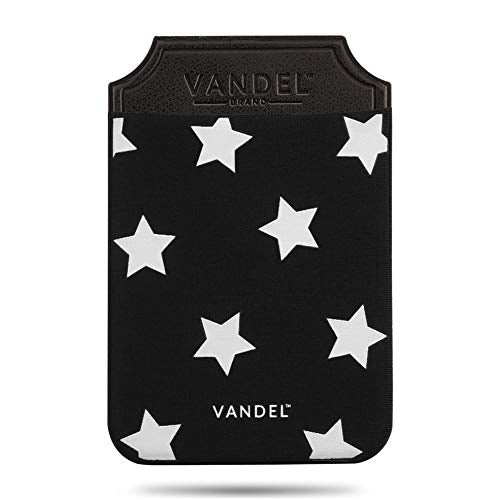 VANDEL Stick-On Fabric Phone Wallet for Women, Cute Credit Card Holder | Stylish Credit Card Holder for Phone Case, Stick On Back of Phone Fabric Sleeve for iPhone Pocket - color: Star Print