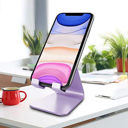 CreaDream Phone Stand Holder, Aluminum Phone Stand for Desk - color: Purple