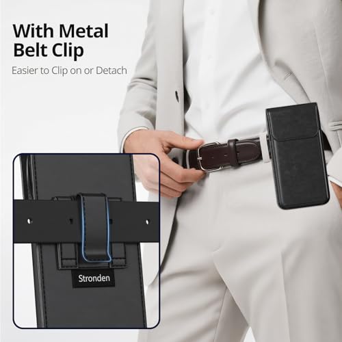 Magnetic Closure Holster for Samsung Galaxy A17, A16, A15, A14, A37, A36, A35, A32, A73 5G, A72, A71, A57, A56, A55, A54, XCover6 Pro, Motorola Edge, Moto G, G22, G84 (Fits Regular Case) (Black) - color: Black
