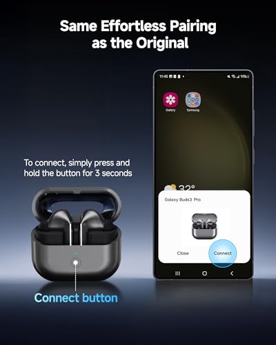 Wireless Charging Case for Samsung Galaxy Buds 3 Pro - Supports Wireless & Wired Charging, Replacement Charger Case with USB-C Cable (Earbuds Not Included)