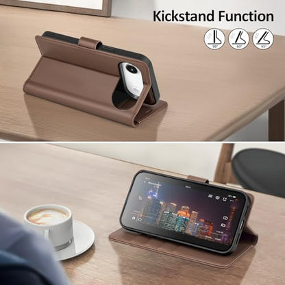 Shieldtop Compatible with MagSafe iPhone 17 Air Wallet Case,Coffee | 2 in 1 Detachable Magnetic,Credit Card Holder Slots,RFID Blocking,PU Leather,Kickstand,Flip Folio Phone Cover for Men & Women - color: Coffee, size: iPhone 17 Air - 6.6"