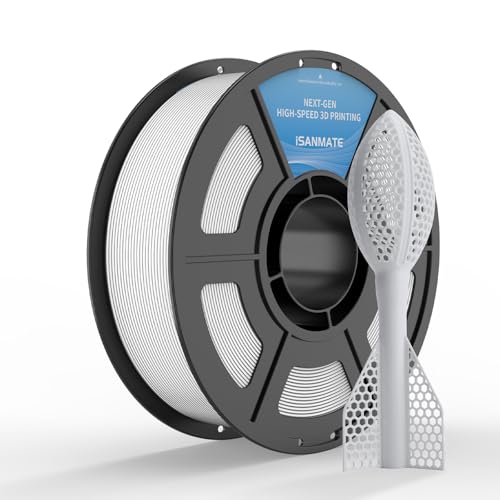 iSANMATE HS TPU Filament 1.75mm, White TPU 95A HF High Speed, 1kg | Flexible Tough Wear-Resistant Elastic; HF TPU 50-200mm/s; Compatible with Bambu Lab and Most FDM 3D Printer; for TPU Beginner - color: White, size: TPU-HS-95A