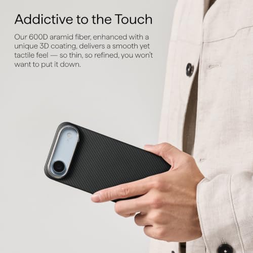 pitaka for iPhone Air Case with Caseless Touch Feeling, Black/Grey(Twill) - color: Black/Grey (Twill)