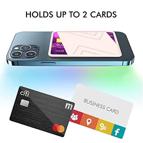 Phone Card Holder, Glitter PU Leather Sleeve, Credit Card Holder Stick On Phone Case for iPhone Samsung Most Smartphones (Ltpink) - color: ltPink