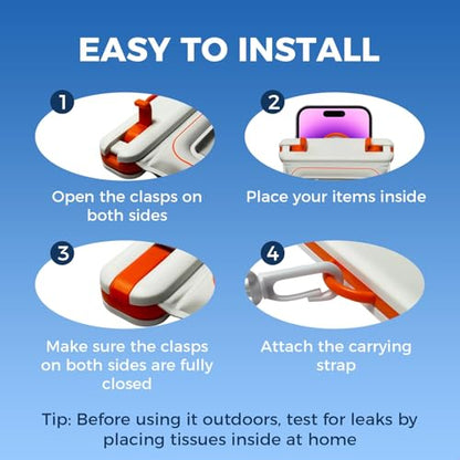 Wokyo IPX8 Waterproof Phone Pouch with Dual Space, Cell Phone Dry Bag Fits 7.2" Smartphones Blue Submersible Case Clear Touchable Film Lanyard Included Perfect for Snorkeling & Beach Days - color: Blue