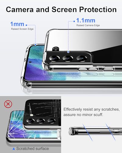 HOOMIL Case for Samsung Galaxy S21 FE (ONLY 6.4-Inch), Non-Yellowing, Drop Protection, Anti-Scratch Transparent Hard Back Phone Cover - Navy Blue - color: Blue, size: Samsung Galaxy S21 FE