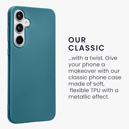 kwmobile Case Compatible with Samsung Galaxy A55 5G Case - Soft Slim Metallic TPU Silicone Cover - Metallic Caribbean Blue - color: Metallic Caribbean Blue, size: Galaxy A55 5G