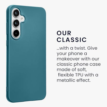 kwmobile Case Compatible with Samsung Galaxy A55 5G Case - Soft Slim Metallic TPU Silicone Cover - Metallic Caribbean Blue - color: Metallic Caribbean Blue, size: Galaxy A55 5G