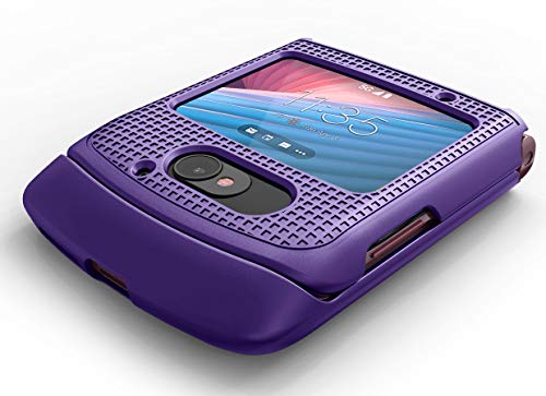 Grid Series for Motorola RAZR 5G (2020) Flip Phone Case - Purple | Slim Hard Shell Cover, Satisfying Texture, Matte, For Moto XT2071 - color: Purple