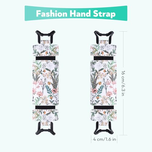 Secure Hand Strap for Kindle and Tablet - High Elasticity Finger Grip Holder Accessories for 6-8 Inches E-Book Tablet. - color: White Flower